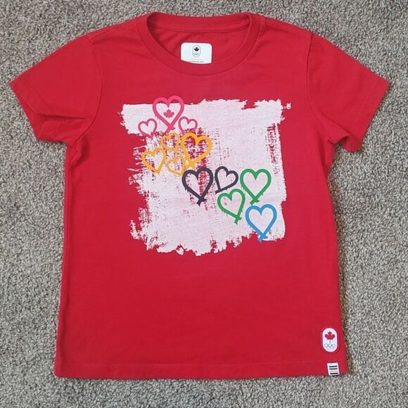 Hudson'S Bay Other - Hudson's Bay Toddler Girls Size 5/6T Short‎ Sleeve Red Canada/Olympics T-shirt